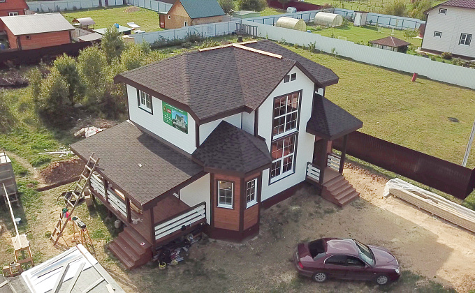 Объект Строительство дома в Луговом с кровлей Shinglas - изображение  №4>